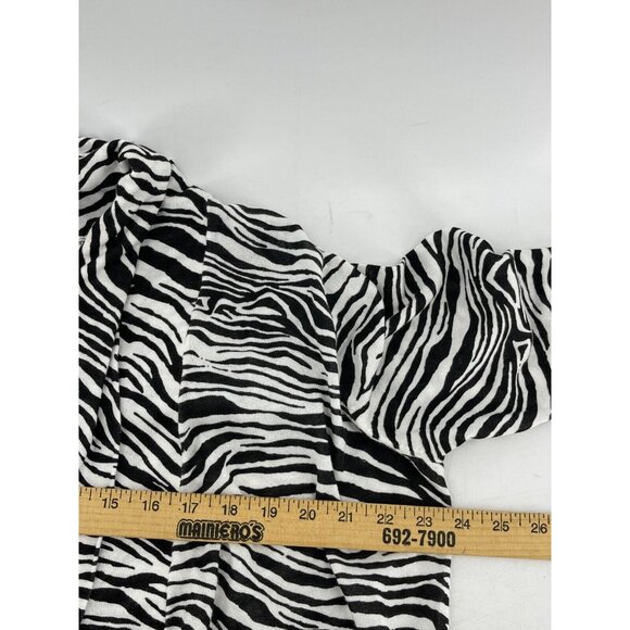 Colour Works Zebra Open Drape Front Long Sleeve Lightweight Cardigan Size L - Picture 8 of 10